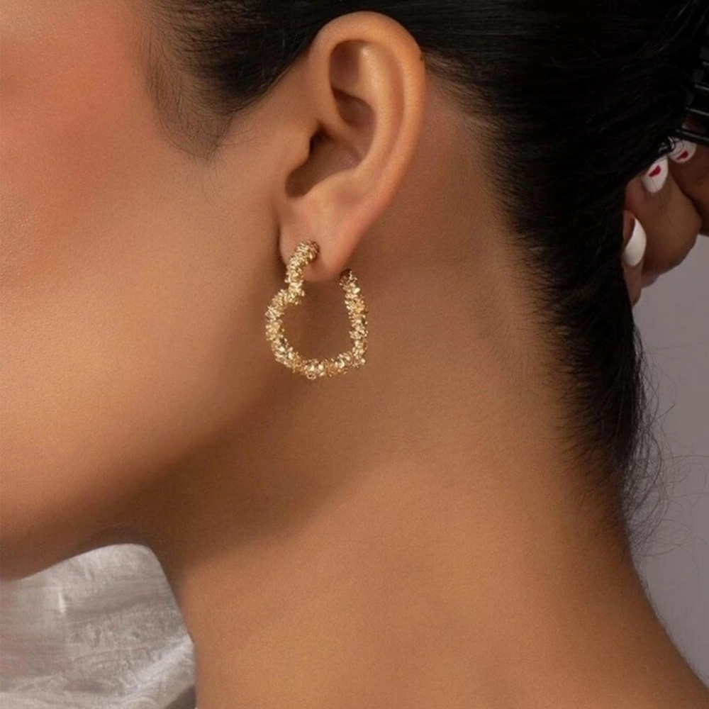Gold Twisted Hoop Earrings Elegant Jewelry